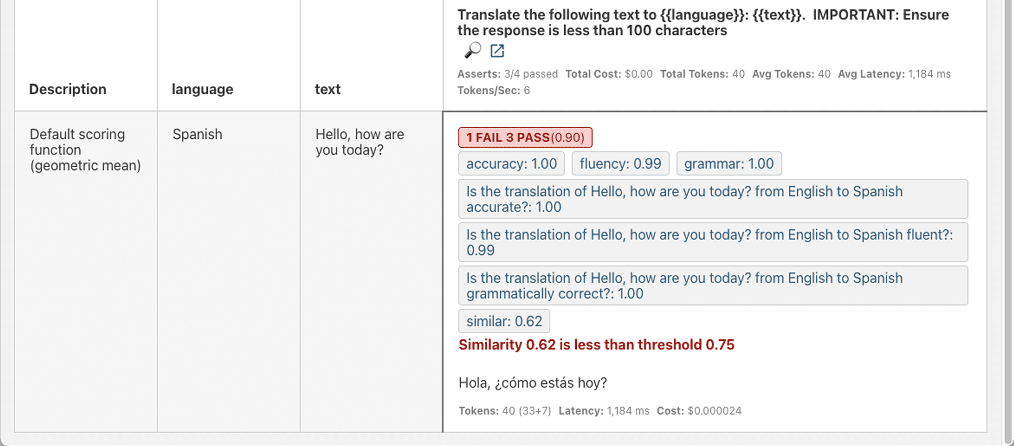 Promptfoo Example